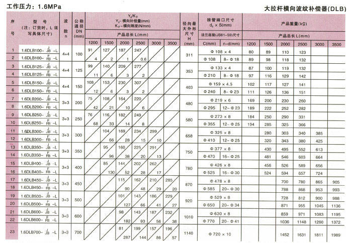 大拉杆横向波纹补偿器(DLB)参数4